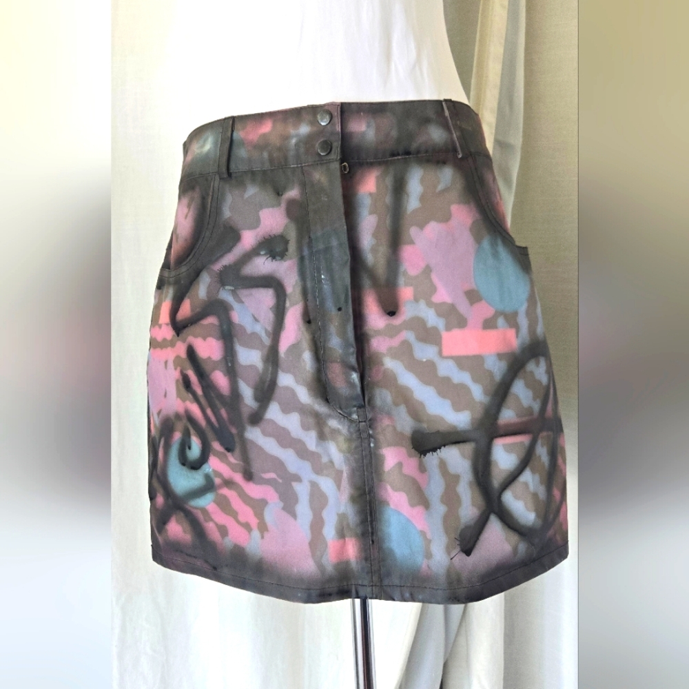 Roussin By Sofia Rousinovich Graffiti Mini Skirt